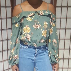 J.O.A. Floral Print Blouse